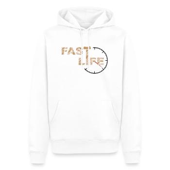 VIE RAPIDE - Sweat à capuche Premium bio Homme - blanc - Devant - Nico (187cm)
