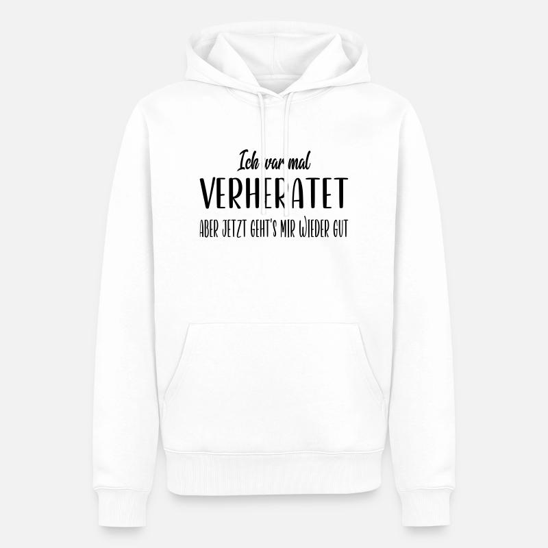 Ich war mal verheiratet - Männer Premium Bio Hoodie - Weiß