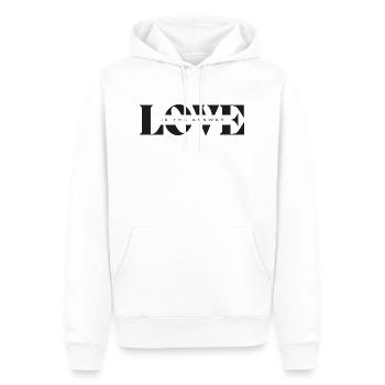 LOVE ist the Answer - Männer Premium Bio Hoodie - Weiß - Vorne - Nico (187cm)