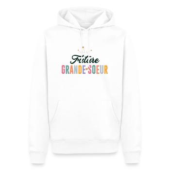 Zukünftige große Schwester 2025 Ich werde eine große Schwester - Männer Premium Bio Hoodie - Weiß - Vorne - Nico (187cm)