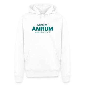 Amrum Koordinaten Ebbe Flut Nordsee - Männer Premium Bio Hoodie - Weiß - Vorne - Nico (187cm)