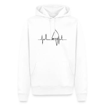 Segelboot Heartbeat Segelboot - Männer Premium Bio Hoodie - Weiß - Vorne - Nico (187cm)