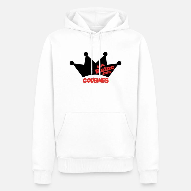 La reine des cousines - Sweat à capuche Premium bio Homme - blanc