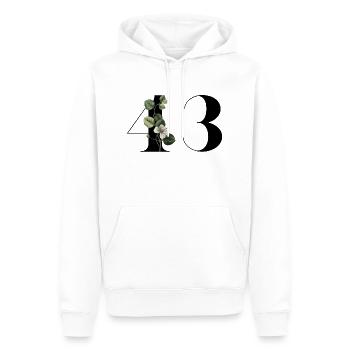 Nummer 43 Blumengrün - 43. Blumengeburtstag - Männer Premium Bio Hoodie - Weiß - Vorne - Nico (187cm)