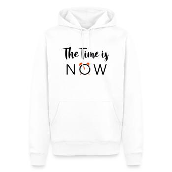 The Time is NOW - 2 Colors - Men’s Premium Organic Hoodie - white - Front - Nico (187cm)