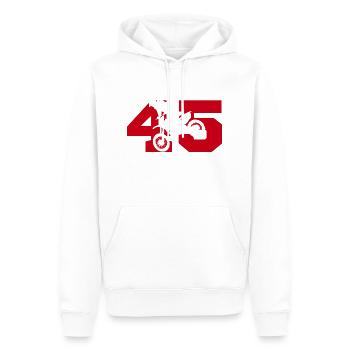 Moto 45 Biker - Männer Premium Bio Hoodie - Weiß - Vorne - Nico (187cm)