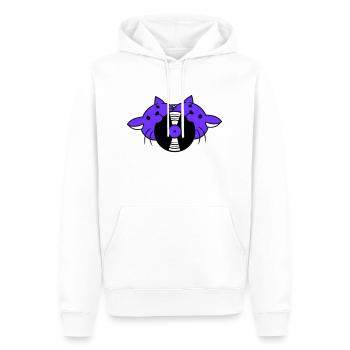 DJ 2 Cats Team Friends Crew Disque vinyle dans la bouche - Sweat à capuche Premium bio Homme - blanc - Devant - Nico (187cm)