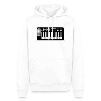 Synthétiseur Clavier Fort Techno DJ Musique Fête - Sweat à capuche Premium bio Homme - blanc - Devant - Nico (187cm)
