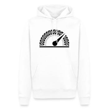Pneus Compteur de vitesse Haute Vitesse - Sweat à capuche Premium bio Homme - blanc - Devant - Nico (187cm)