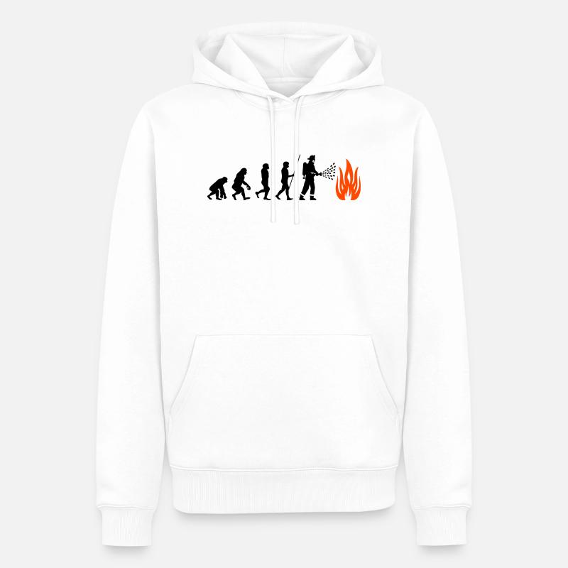 Feuerwehr Evolution - Männer Premium Bio Hoodie - Weiß