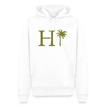 Lettre h vert Palm - Sweat à capuche Premium bio Homme - blanc - Devant - Nico (187cm)