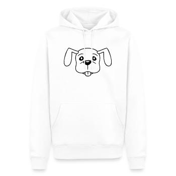 Visage de chien Petit Tête d’animal de compagnie Mignon - Sweat à capuche Premium bio Homme - blanc - Devant - Nico (187cm)