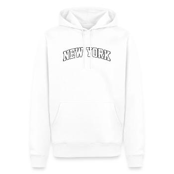 Logo New York : Design collégial au style urbain - Sweat à capuche Premium bio Homme - blanc - Devant - Nico (187cm)