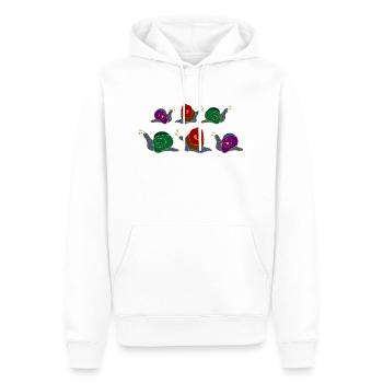 Escargots - Sweat à capuche Premium bio Homme - blanc - Devant - Nico (187cm)