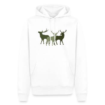 Cerf - Sweat à capuche Premium bio Homme - blanc - Devant - Nico (187cm)