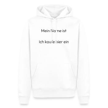 Mein Name ist .... Ich kaufe hier ein. - Männer Premium Bio Hoodie - Weiß - Vorne - Nico (187cm)