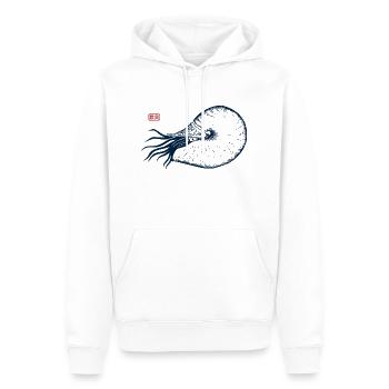 Nautilus Snail Japanese Art - Men’s Premium Organic Hoodie - white - Front - Nico (187cm)