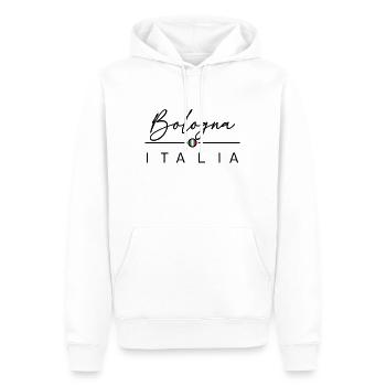 Italia - Bologne - Italien - Italie - Sweat à capuche Premium bio Homme - blanc - Devant - Nico (187cm)