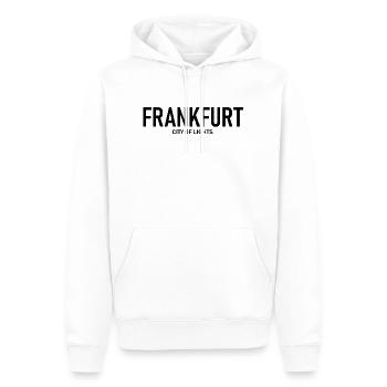 Francfort - Ville Lumière - Vie nocturne - Sweat à capuche Premium bio Homme - blanc - Devant - Nico (187cm)