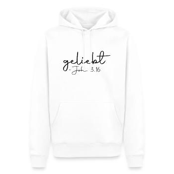 bien-aimé - Sweat à capuche Premium bio Homme - blanc - Devant - Nico (187cm)