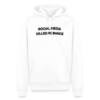 Soziale Medien haben die Romantik zerstört - Männer Premium Bio Hoodie - Weiß - Vorne - Nico (187cm)