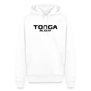 Tonga Rugby - Sport - Mers du Sud - Polynésie - Sweat à capuche Premium bio Homme - blanc - Devant - Nico (187cm)