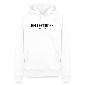 Hellersdorf - Berlin - Deutschland - Bezirk - Männer Premium Bio Hoodie - Weiß - Vorne - Nico (187cm)