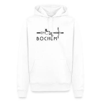 Fahrrad Bochum - Männer Premium Bio Hoodie - Weiß - Vorne - Nico (187cm)