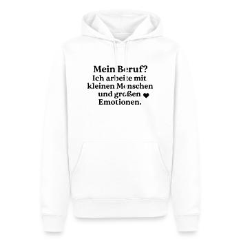 Kleine Menschen & Große Emotionen - Männer Premium Bio Hoodie - Weiß - Vorne - Nico (187cm)