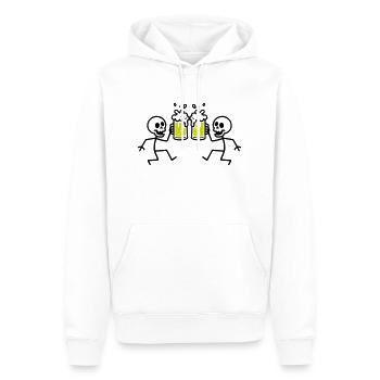 Skeleton Beer Funny - Men’s Premium Organic Hoodie - white - Front - Nico (187cm)