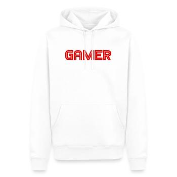 Gamer - Games - PC - Computerspiele - Männer Premium Bio Hoodie - Weiß - Vorne - Nico (187cm)
