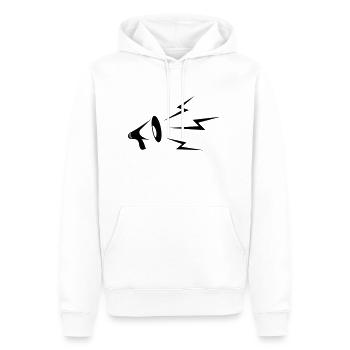 Megafon - Männer Premium Bio Hoodie - Weiß - Vorne - Nico (187cm)