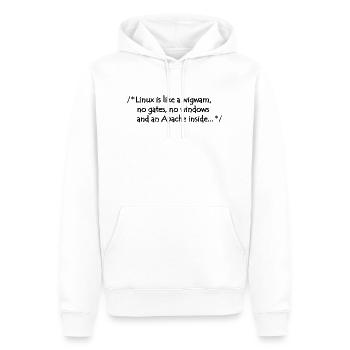 Linux est comme un tipi - Sweat à capuche Premium bio Homme - blanc - Devant - Nico (187cm)