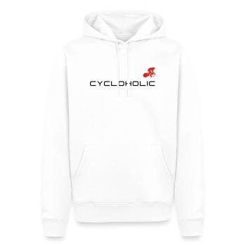cycloholic - Männer Premium Bio Hoodie - Weiß - Vorne - Nico (187cm)