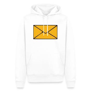 Briefumschlag - Männer Premium Bio Hoodie - Weiß - Vorne - Nico (187cm)