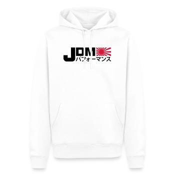 JDM Performance - Männer Premium Bio Hoodie - Weiß - Vorne - Nico (187cm)
