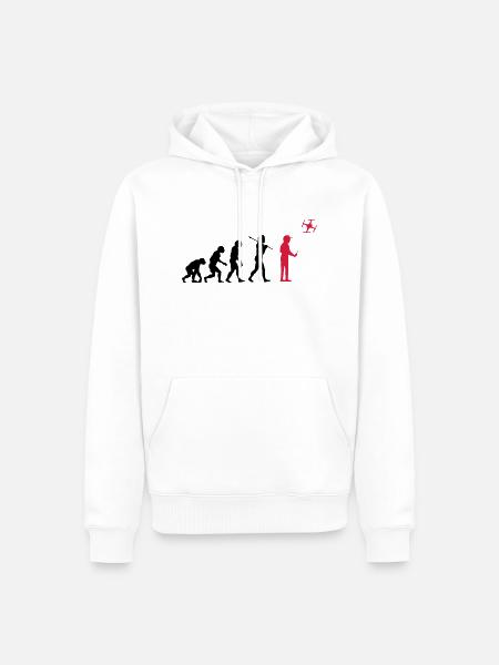 The drone evolution - Männer Premium Bio Hoodie - Weiß