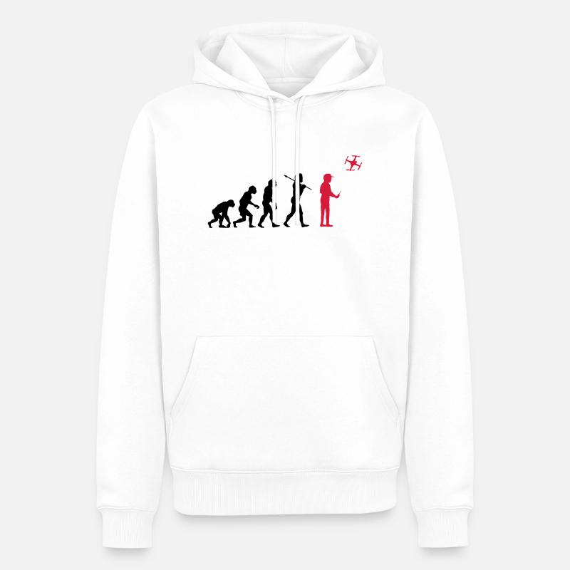 The drone evolution - Männer Premium Bio Hoodie - Weiß