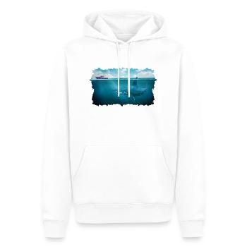 Great White Shark Below Boat Under Water Megalodon - Männer Premium Bio Hoodie - Weiß - Vorne - Nico (187cm)