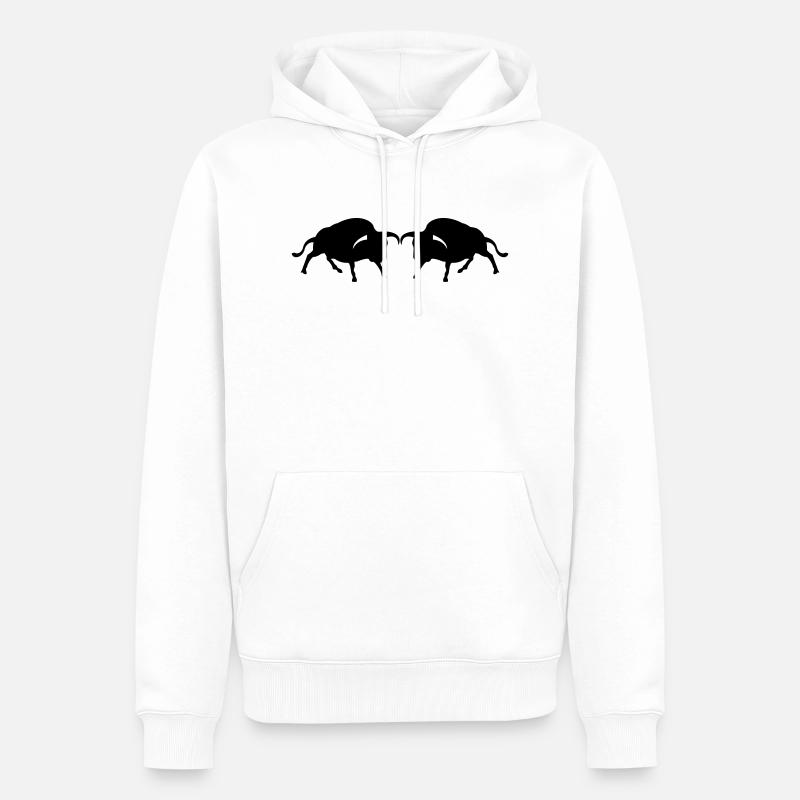 stier2 - Männer Premium Bio Hoodie - Weiß