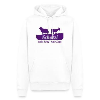 Schatzi (halb Schaf - halb Ziege) - Männer Premium Bio Hoodie - Weiß - Vorne - Nico (187cm)