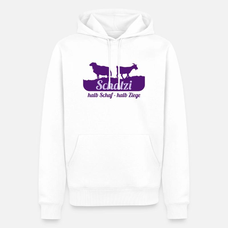 Schatzi (halb Schaf - halb Ziege) - Männer Premium Bio Hoodie - Weiß