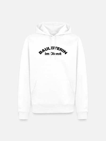 bauleiterin im dienst - Männer Premium Bio Hoodie - Weiß