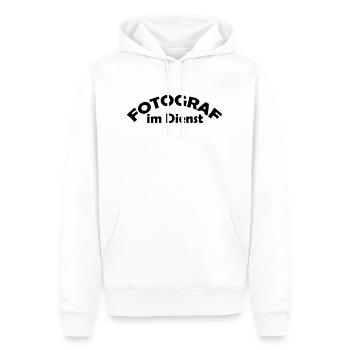 fotograf im dienst - Männer Premium Bio Hoodie - Weiß - Vorne - Nico (187cm)