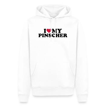 Pinscher - Männer Premium Bio Hoodie - Weiß - Vorne - Nico (187cm)