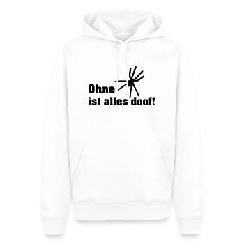 ohne spinnen ist alle doof - Männer Premium Bio Hoodie - Weiß - Vorne - Nico (187cm)
