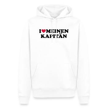 Kapitän - Männer Premium Bio Hoodie - Weiß - Vorne - Nico (187cm)