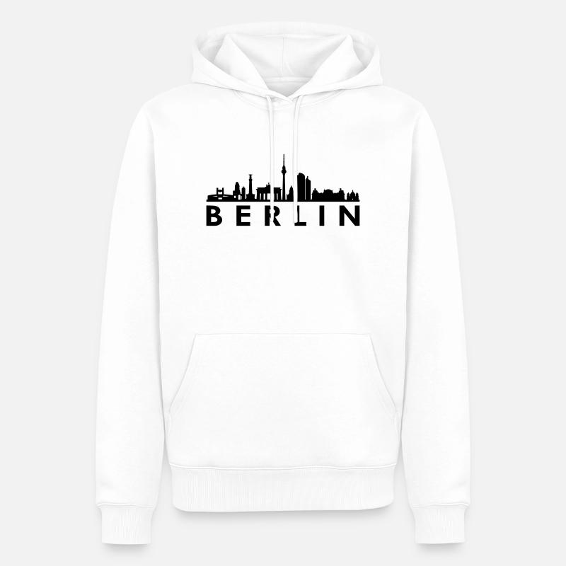 Skyline - Berlin - Männer Premium Bio Hoodie - Weiß