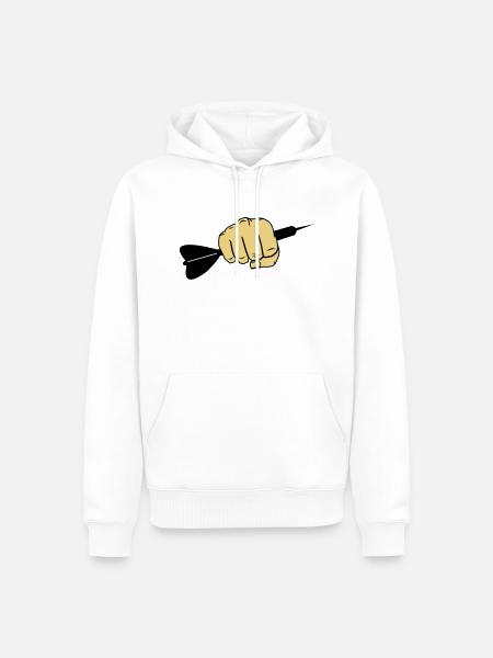 dart_faust_002 - Männer Premium Bio Hoodie - Weiß