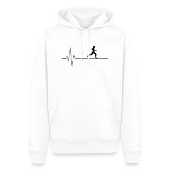 Herzschlag Läufer - Männer Premium Bio Hoodie - Weiß - Vorne - Nico (187cm)